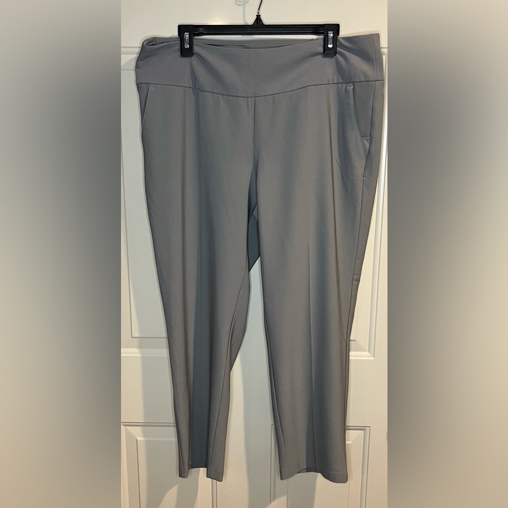 Adidas Gray Performance Athletic Pants Stretch Ac… - image 1